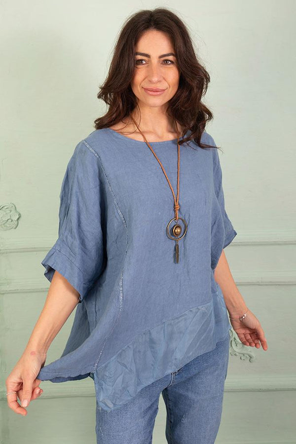 Asymmetric Hem Necklace Top