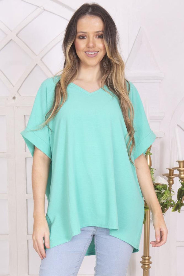 Plus Size V Neck Top