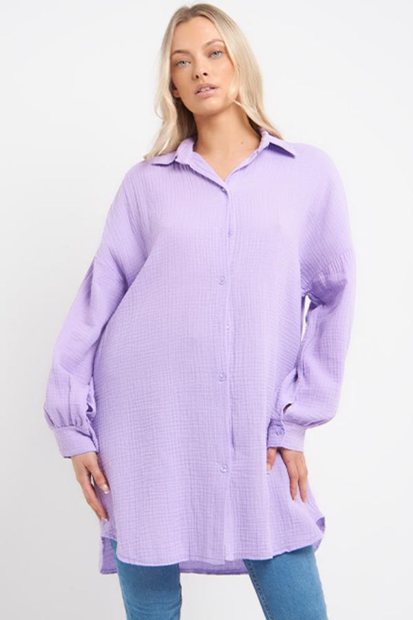 Button Fastening Cotton Shirt