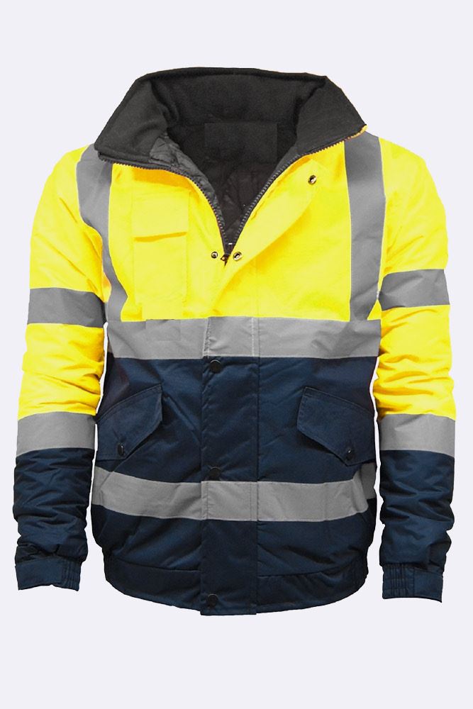 2 Tone High Visibility Bomber Padded Jacket