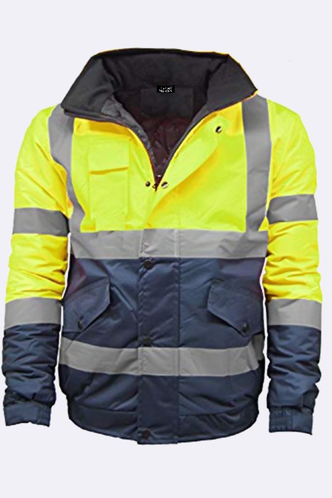 2 Tone High Visibility Bomber Padded Jacket