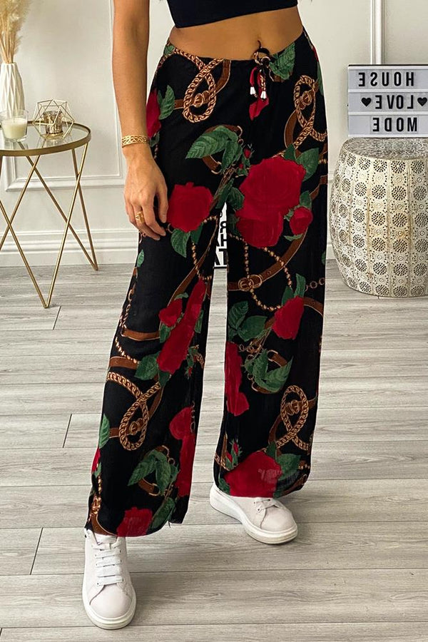 Rose & Chain Palazzo Pants