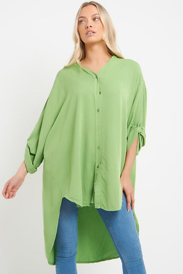 Batwing & Rolle Up Sleeves Shirt