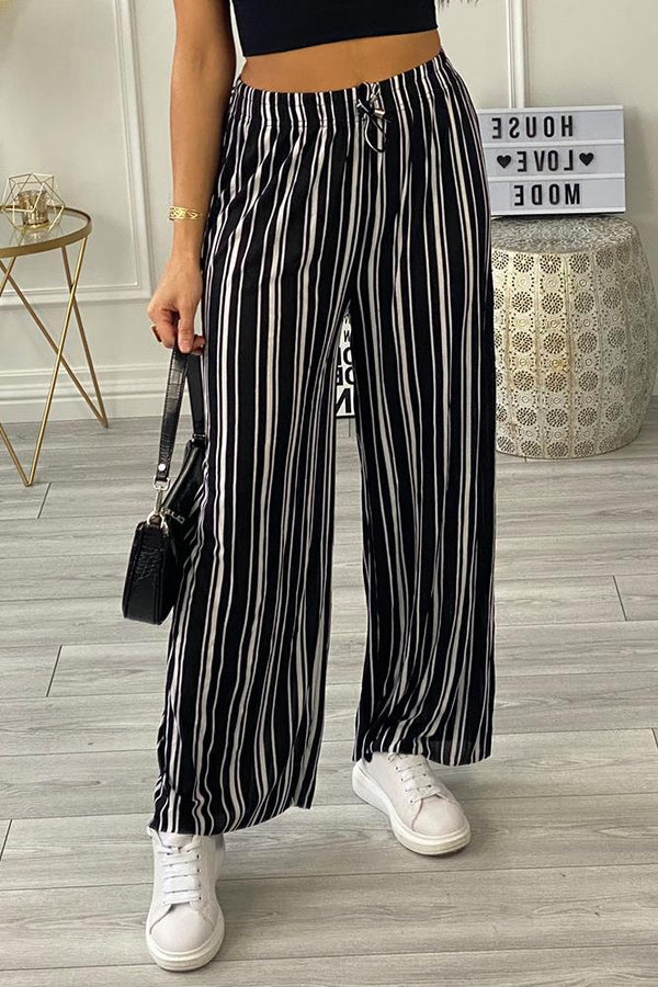 Diagonal Striped Palazzo Pants