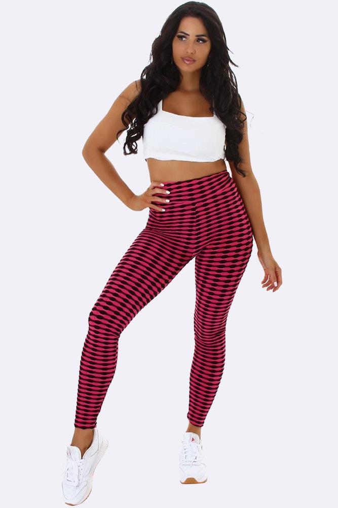 Women High Waist Jacquard 2 Tone Leggings