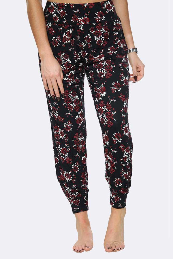 Rose Print Ali Baba Hareem Trouser