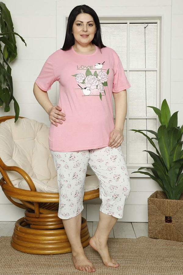 Flowers Love Print 2pcs Pj Set