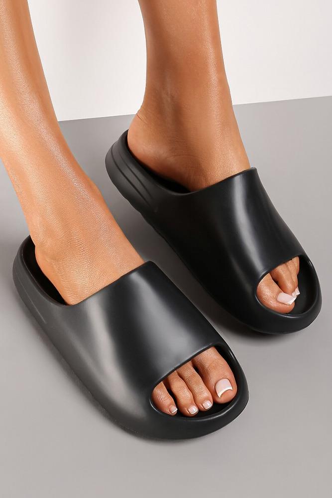 Plain Thick Soled Rubber Slippers