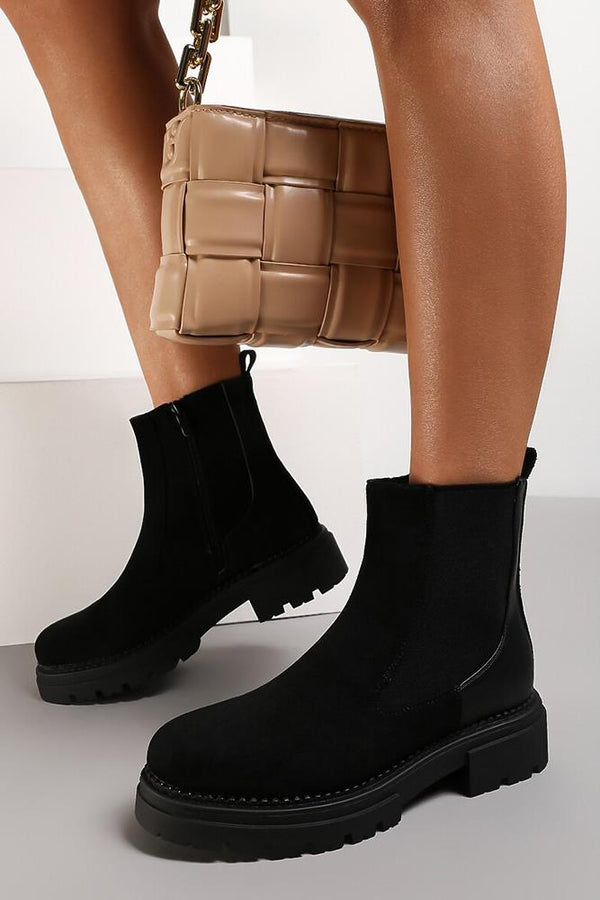 Nut Suedette Chunky Boots