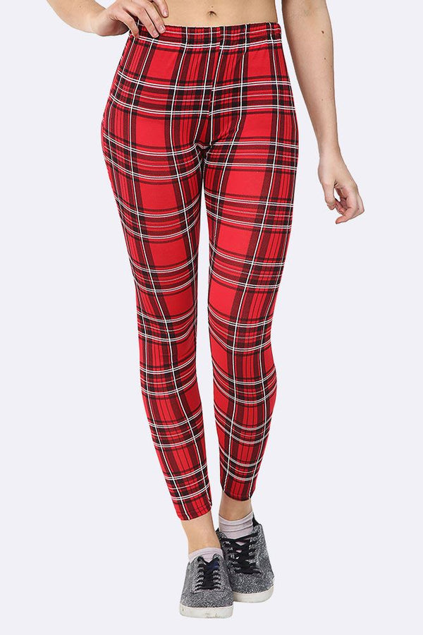 Tartan Print Full Length Leggings