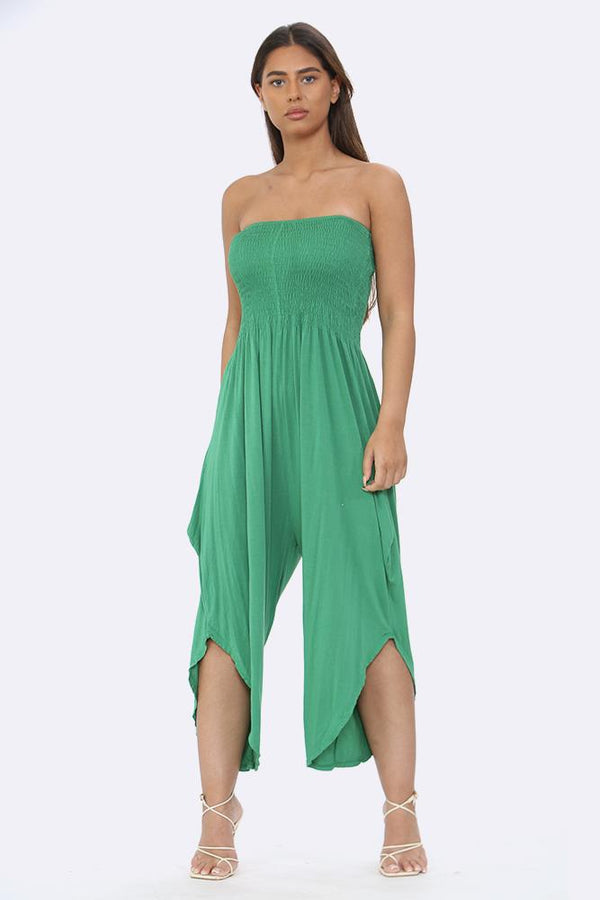 Italian Ali Baba Style Shirred Tube Neck Jumpsuit